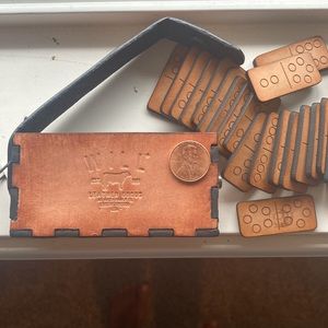 Will leather (Eugene OR) travel domino set